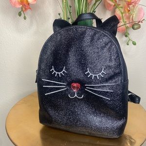 Arizona Jeans Company - Shiny Black Cat Backpack Purse for Girls NWT